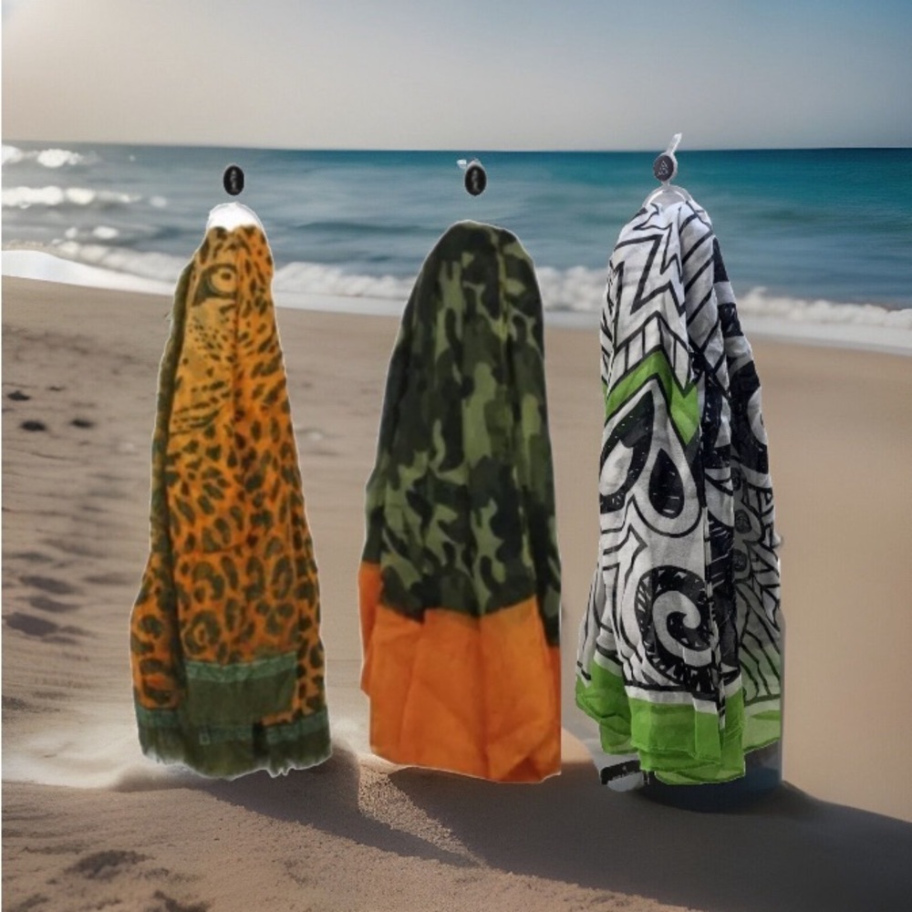 Women’s Scarf / Cover Up / Long Wrap ~ Large 38" x 75" ~ Set of 3 ~ NEW w Tags